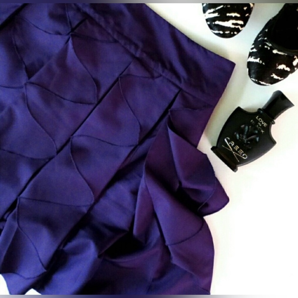 Reiss Purple Ruffle Mini Skirt Size 6